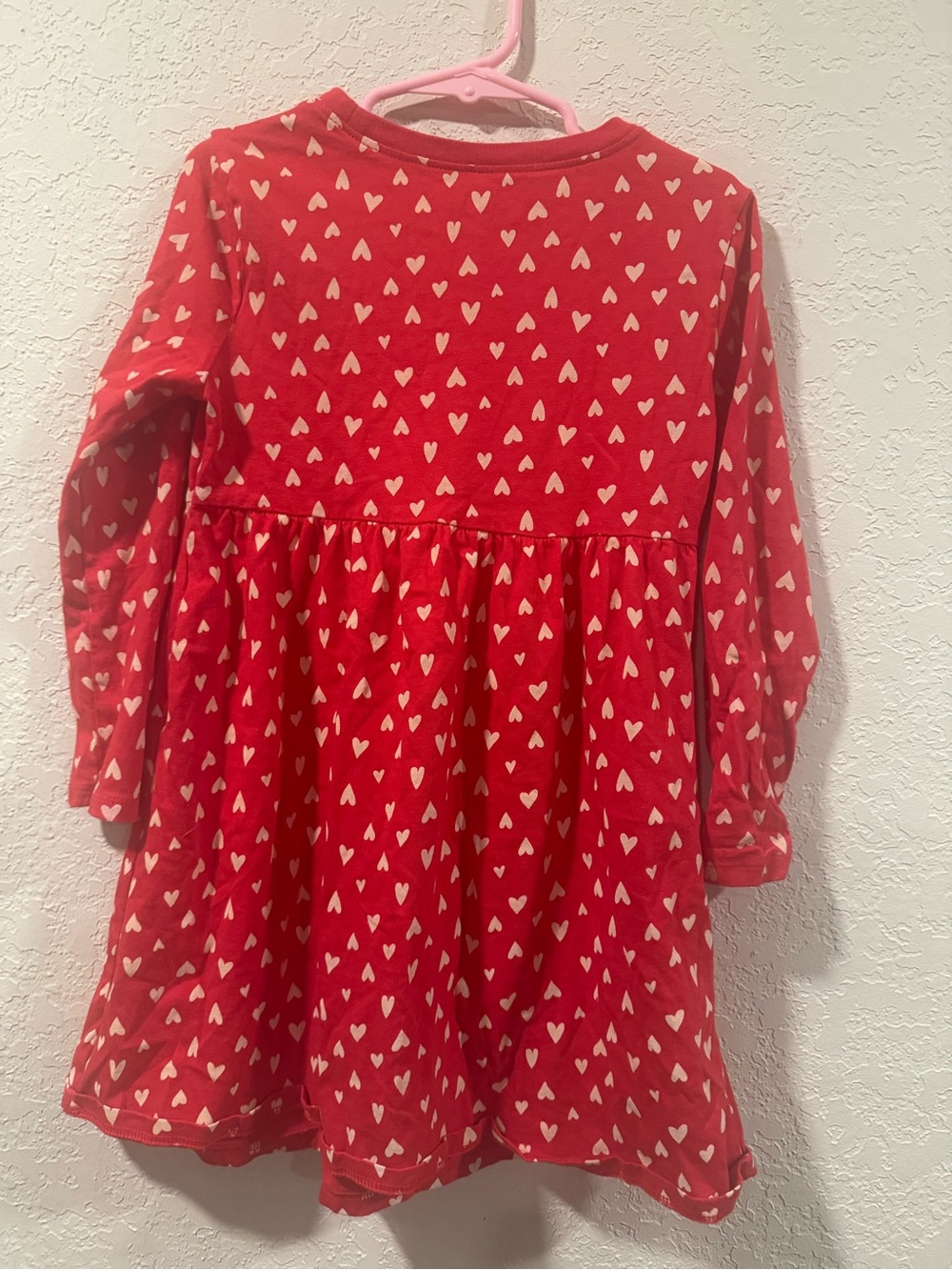 Old Navy Red Heart-Print Long-Sleeve Casual Dress